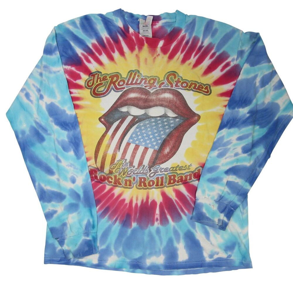 Vintage 1997/97 Rolling Stones "Bridges to Babylon" Mens Large Tie Dye T Shirt